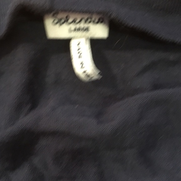Splendid Navy Draped Top Sz L - Picture 2 of 2